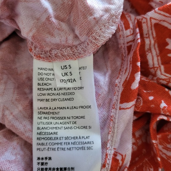 New Free People Mimi Halter Tunic Top Orange Floral Women Small Lavender Combo S - Picture 13 of 14